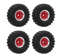 SUNGOOYUE RC Car Beadlock Wheel Rim 1/24 Crawler Aluminium Alloy Awlim 6 Hole Hub avec 1,0 Pneu pour Une Adhérence et Une stabilité Améliorées (Rouge)