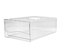 SUNGOOYUE Récipients de Réfrigérateur, Bacs de Rangement Empilables Transparents de qualité Alimentaire avec évents Réglables pour le Contrôle de l'humidité, Organisateur de Garde-manger (Grande)