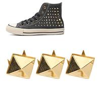SUNGOOYUE Rivets à Pointes Carrées en Laiton à 4 Griffes, 10 Mm, 12 Mm, 15, Multicouches Galvanisées pour Sacs Artisanaux en Cuir, Chaussures, Vestes, Sacs à Dos, Bricolage pour Hommes et Femmes