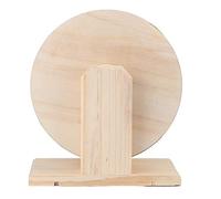 SUNGOOYUE Roue d'exercice en Bois pour Hamster avec Maison de Repos, 21 Cm, Jouet de Course Muet, Petit Animal en Bois pour Gerbilles, Chinchillas, Hérissons, Cage de Jeu et de Repos (M)