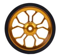 SUNGOOYUE Roue Facile en Alliage D'aluminium, Accessoire de Vélo Pliant Léger traité CNC avec Roulements Haute Performance, pour Une Poussée et Une Conduite Faciles (Gold)