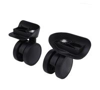 SUNGOOYUE Roues de Valise à Bagages 2PCS, Roues de Rechange Roues de Remplacement Double Row Black Quiet Universal Rotation Couchés pour L'installation sans Effort