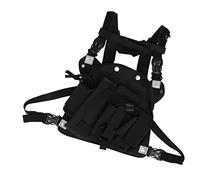 SUNGOOYUE Sac de Harnais de Poitrine Radio Universel, Tissu Oxford, Sangles Réglables, pour Talkie-walkie GP340 CP040 BF UV 5R, Noir, Support d'équipement de Communication Professionnel