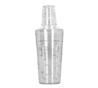 SUNGOOYUE Shaker à Cocktail Transparent, Shaker à Cocktail Transparent avec échelle pour Fête au Bar, Matériau PC/7,0-8,5 Oz, 2 Couvercles en Verre Mélangeur (530ml)