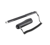 SUNGOOYUE Stylet Capacitif en Métal de qualité Supérieure, Stylet pour écran Tactile en Alliage de Zinc Noir avec Pointe en Silicone, Fil Rétractable de 90 Cm pour Tablettes et Smartphones