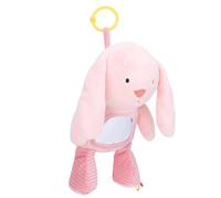 SUNGOOYUE Sucette Musicale en Peluche pour bébé, Tissu Doux, Jouet Suspendu Portable avec Berceuses, Idéal pour les Nouveau-nés et les Berceaux (lapin rose)