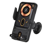 SUNGOOYUE Support de Téléphone avec Chargeur sans Fil pour Voiture, Charge Rapide 15 W, Pince électrique à Détection Automatique avec Rotation à 90°, Support Magnétique pour Télép