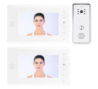 SUNGOOYUE Système D' Vidéo à 2 Unités, Nocturne à 2 Voies, Caméra de Sonnette Filaire étanche Grand Angle avec écran TFT de 7 Pouces, pour Maison, Appartement, Villa, Hôtel, (Prise UE)