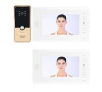 SUNGOOYUE Système D' Vidéo à 2 Unités, Nocturne à 2 Voies, Caméra de Sonnette Filaire étanche Grand Angle avec écran TFT de 7 Pouces, pour Maison, Appartement, Villa, Hôtel, (Prise UE)