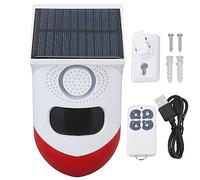 SUNGOOYUE Système D'alarme à Capteur de Mouvement Solaire, étanche IP67, Sirène 110 DB, Lumière Stroboscopique LED, Alerte de sécurité avec Angle de Détection de 110, Portée de 12 M pour