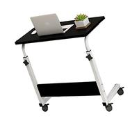 SUNGOOYUE Tableau de Chevet Hauteur Soulevée C Forme Métal Frame Mobile Ordinateur Portable Mobile, Conception Multifonctionnelle pour Le Lit ou Le canapé Utilisation (Black)
