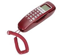 SUNGOOYUE Téléphone Filaire KX-T333CID avec écran LCD, Matériau ABS, Clavier Numérique, Affichage du Calendrier, pour Usage Domestique, Bureau et Hôtel (Rouge)