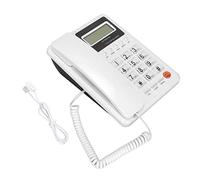 SUNGOOYUE Téléphone KXT8001CID, Affichage de L'identification de L'appelant, Calendrier LCD Géant à 16 Chiffres, Mémoires VIP, Affichage du Numéro de Composition, avec Double Système FSK (White)