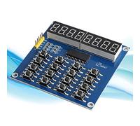 SUNGOOYUE TM1638 Contrôle MCU 3 Fils 8 Bits LED 16 Touches Module de Numérisation et D'affichage du Clavier Carte de Commande MCU Module TM1638 Couleur Bleue Conception Pratique pour
