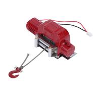 SUNGOOYUE Treuil de Voiture RC en Alliage, Construction Métallique à l'échelle 1/10 avec Corde Rétractable pour Accessoires de Chenille RC, Conception Réaliste, Simulation Tout-Terrain (Rouge)