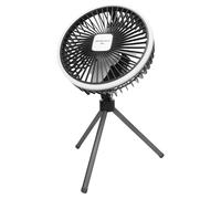 SUNGOOYUE Ventilateur de Camping, USB Rechargeable 1200mAh Batterie Ultra Quiet Night Night Portable Camping Fabrice avec Stand Tripod et Light for Home Outdoor Tent BBQ