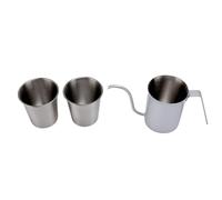 SUNGOOYUE Verser sur un café-café, une Cafetière à Percolatrice en Acier Inoxydable Empilable 380 Ml avec une Tasse de café de Camping de 2pcs 250 Ml pour le Camping