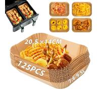Sungoup Papier Cuisson Air Fryer, Papier Sulfurisé pour Air Fryer Imperméable et Résistant à l'huile, Air Fryer Papier Cuisson pour 4,7-12L Friteuse à Air Compatible avec COSORI (20.5x14cm/125pcs)
