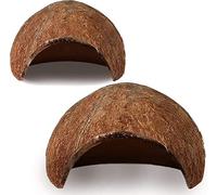 SunGrow Betta Lot de 2 grottes pour poissons en coquillage de noix de coco, cachette spacieuse à bords lisses à texture douce pour se reposer et se reproduire