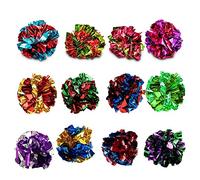 SunGrow Boules Froissées pour Chat, 3,8-5 cm, Léger et Multicolore, Idéal pour Chatons et Chats Adultes, 12 Pièces par Paquet