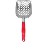 SunGrow Cuillère à litière pour chat avec pelle profonde, fixation murale et aluminium solide, poignée légère, 2 minutes pour nettoyer la boîte à déjections sans dispersion, tamisage facile, peut durer des générations, gris