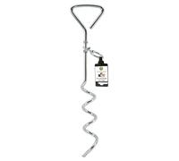 SunGrow Galvanisé Tie Out Leash Stake Anneau Rotatif à 360 degrés, 16,4 x 3,2 Pouces, Conception de Foret en Spirale, Facile à Utiliser et Pratique pour Sortir, Convient aux Chiens jusqu'à 80 Livres