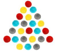 SunGrow Lot de 24 pompons multicolores pour chat - 5,1 cm - Boules pelucheuses pour chaton d'intérieur - Orbes en fourrure synthétique douce pour entraînement du corps et du cerveau du félin