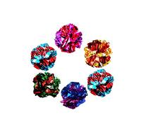 SunGrow Lot de 6 balles froissées en Mylar pour chats, brillantes et anti-stress, adaptées pour les jeux de plusieurs chats, idéales pour les chatons et les chats adultes