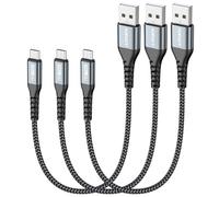 SUNGUY [3-Pack 1FT/0.3M Câble Micro USB Courte de Synchronisation et Charge Rapide Sync Chargeur Cordon Android pour Samsung Galaxy S7 Edge, Moto G5 Plus, Sony Xperia Z5, Huawei P0 Lite