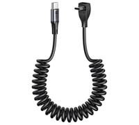 SUNGUY 60W Cable USB C Coudé, Câble USB C pour Voiture Android Auto et CarPlay, Cable USB C Spirale pour Tesla Model Y/3, iPhone 17/16/15, Galaxy S26, MacBook Pro/Air, 1.5m[Longueur: 0.4-1m]