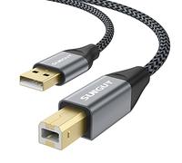 SUNGUY Câble Imprimante USB 3m, USB 2.0 Cordon de Scanner d'imprimante mâle à B mâle Nylon tressé Compatible avec Canon, HP, Brother, Hero, Dell, Lexmark, Epson