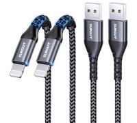 SUNGUY Cable iPhone 0,3m, 2 pièces Cable Lightning [Certifié MFi] Nylon Cable Chargeur iPhone Compatible avec i-Phone 14/13/12/11 Pro Max Mini Xs 8 7 6 5 Plus, iPad Air/Mini