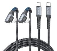 SUNGUY Cable iPhone USB C Coudé 90 Degrés 2M 2 pièces, [MFi Certifié] Cable USB C vers Lightning Chargeur Rapide Power Tressé Compatible avec iPhone 14/13/12/11 Pro Max Mini X XS XR Plus SE
