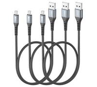 SUNGUY Cable Micro USB, 3 pièce 0,5m Câble Micro USB vers USB, Charge Rapide Cable pour Galaxy S7 Edge, Moto G5 Plus, Sony Xperia Z5, Huawei P0 Lite, Kindle