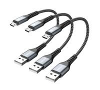 SUNGUY Câble Micro USB court [15 cm * 3] USB 2.0 Micro USB 2.0 Câble charge rapide et données compatible avec Samsung, Huawei, Xiaomi, Kindle, Banque d'alimentation, casque - gre
