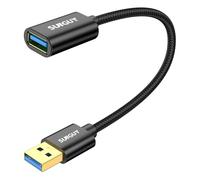SUNGUY Câble Rallonge USB 3.0,Câble Extension USB 3.0 Mâle A vers Femelle A 5 Gbps Compatible Pour Hub USB, Disque Dur Externe, Clavier, Souris [0.3m-Noir-1pièces]