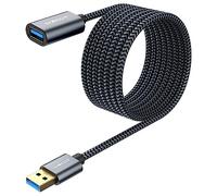 SUNGUY Câble Rallonge USB 3.0,Câble Extension USB3.0 Mâle A vers Femelle A 5 Gbps Compatible Pour Hub USB, Disque Dur Externe, Clavier, Souris [5m-Gris-1pièces]
