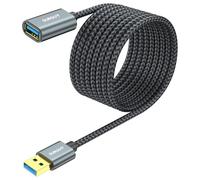 SUNGUY Cable Rallonge USB3.0，4.5M Câble Extension Mâle A vers Femelle A 5Gbps Compatible avec Clé USB, Hub USB, Disque Dur Externe, Clavier, Souris, Imprimante, Webcam, PlayStation, Xbox - Gris