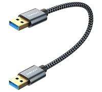 SUNGUY Câble USB 3.0, 0.3 m, Type A Mâle vers Mâle Câble 5Gbps SuperSpeed pour Disque Dur Boîtier Externe, DVD, Refroidisseur PC Portable, Hub USB, TV Box, Imprimante et Caméra-Gris