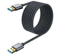 SUNGUY Câble USB 3.0, 2M Type A Mâle vers Mâle Câble 5Gbps SuperSpeed pour Disque Dur Boîtier Externe, DVD, Refroidisseur PC Portable, Hub USB, TV Box, Imprimante et Caméra-Gris