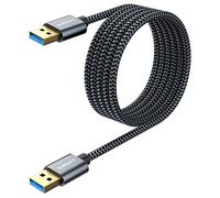 SUNGUY Câble USB 3.0 2m, USB A Mâle vers A Mâle Câble USB 3.0 5 Gbps pour Disque Dur Externe, Lecteur DVD, Refroidisseur PC Portable, Hub USB, TV Box, Imprimante, Caméra