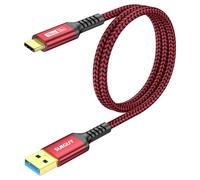 SUNGUY Cable USB C, 0.6m 10Gbps Cable USB vers USB C Charge Rapide pour iPhone 16/15 Pro Max, Galaxy S24, Google Pixel, Android Auto, Huawei P40/P30, MacBook Pro - Rouge