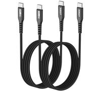 SUNGUY Câble USB C, 1.5m*2 Câble USB C vers USB C, PD 60 W Câble de charge rapide USB C pour iPhone 16/15 Pro Max Plus, Galaxy S24/S23, iPad Pro 2020, MacBook Pro 2020, Xiaomi, Huawei, Switch-Noir