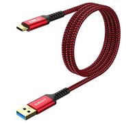 SUNGUY Câble USB C Charge Rapide, 1M 10Gbps Câble Transfert de Données USB C, Cable USB C Android Auto Compatible avec Samsung S23/21 A51 S23 ultra, Huawei P50, Pixel-Rouge