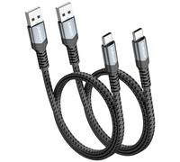 SUNGUY Câble USB C de 1m[2 pièces] Câble plat USB A vers type C, câble de charge rapide de transfert de données 3A tressé compatible avec iPhone15/15Pro,Samsung Galaxy S23 S22, LG