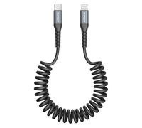 SUNGUY Câble USB C vers Lighting, 2Pièce 1.2M [Longueur Confortable:0.3-0.8M], Spiralé USB-C vers Lighting Certifié MFi, Câble de Charge pour iPhone 14/13/12/11 Pro Max Mini X XS XR iPad/CarPlay