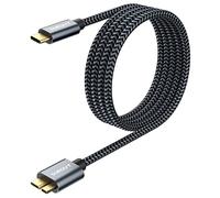 SUNGUY Câble USB C vers Micro B, 1.5m USB 3.1 10Gbps Cable disque dur externe USB C Compatible avec Toshiba, Seagate, WD, Disque Dur, Galaxy S5 Note 3, HDD