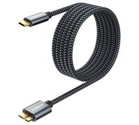 SUNGUY Câble USB C vers Micro B, 2m USB 3.1 10Gbps Cable disque dur externe USB C Compatible avec Toshiba, Seagate, WD, Disque Dur, Galaxy S5 Note 3, HDD