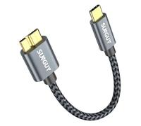 SUNGUY Câble USB C vers Micro B, USB 3.1 USB C mâle vers Micro B mâle câble compatible avec Toshiba, Seagate, WD, Disque Dur, Galaxy S5 Note 3,HDD etc. (1, Gris, 0.15m)