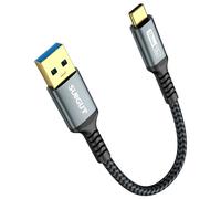 SUNGUY Câble USB C vers USB,15 cm Câble USB C Court,10Gbps USB 3.1 GEN2 âble USB C Compatible avec Android Auto,Galaxy S8/S9 Plus/S20, Huawei P20/P30, Xperia XZ/Z5, Pixel 8, etc-Gris
